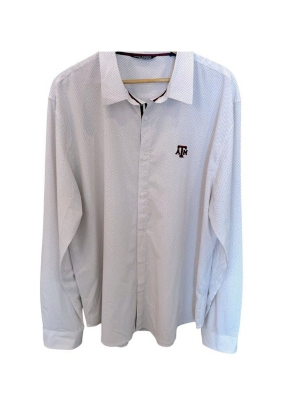 Texas A&M Horn Legend Men’s Button Up Shirt Micro Dot Tailored Fit Size 2X